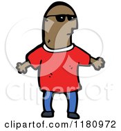 Cartoon Of An Black Man Wearing Sunglasses Royalty Free Vector Illustration by lineartestpilot