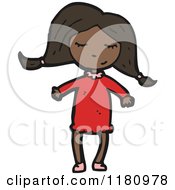 Cartoon Of A Black Girl In Pigtails Royalty Free Vector Illustration