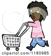 Cartoon Of A Black Girl Shopping Royalty Free Vector Illustration by lineartestpilot