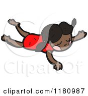 Cartoon Of A Black Girl Flying Royalty Free Vector Illustration by lineartestpilot
