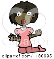 Cartoon Of A Black Girl Royalty Free Vector Illustration