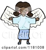 Cartoon Of A Black Girl Wearing An Angel Costume Royalty Free Vector Illustration by lineartestpilot