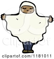 Cartoon Of A Black Girl Wearing A Ghost Costume Royalty Free Vector Illustration