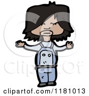 Cartoon Of A Black Girl Wearing Overalls Royalty Free Vector Illustration