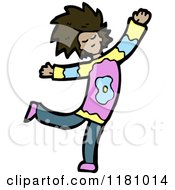 Cartoon Of A Black Girl Dancing Royalty Free Vector Illustration by lineartestpilot