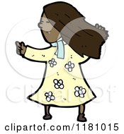 Cartoon Of A Black Girl Royalty Free Vector Illustration by lineartestpilot