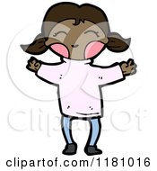 Cartoon Of A Black Girl With Pigtails Royalty Free Vector Illustration