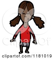 Cartoon Of A Black Girl With Pigtails Royalty Free Vector Illustration