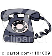 Cartoon Of A Landline Telephone Royalty Free Vector Illustration by lineartestpilot