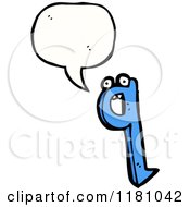 Cartoon Of The Alphabet Letter Q With A Conversation Bubble Royalty Free Vector Illustration