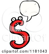 Cartoon Of The Alphabet Letter S With A Conversation Bubble Royalty Free Vector Illustration