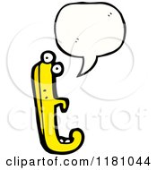 Cartoon Of The Alphabet Letter T With A Conversation Bubble Royalty Free Vector Illustration