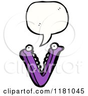 Cartoon Of The Alphabet Letter V With A Conversation Bubble Royalty Free Vector Illustration by lineartestpilot