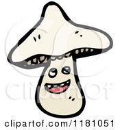 Cartoon Of A Smiling Mushroom Royalty Free Vector Illustration by lineartestpilot