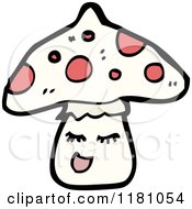 Cartoon Of A Spotted Mushroom Royalty Free Vector Illustration by lineartestpilot
