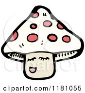 Cartoon Of A Spotted Mushroom Royalty Free Vector Illustration by lineartestpilot