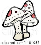 Cartoon Of Spotted Mushrooms Royalty Free Vector Illustration by lineartestpilot
