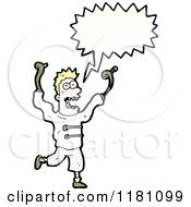 Cartoon Of An Insane Man Wearing A Straight Jacket And Speaking Royalty Free Vector Illustration