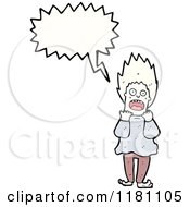 Cartoon Of A Frightened Man Speaking Royalty Free Vector Illustration by lineartestpilot
