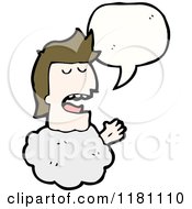 Cartoon Of A Man With His Head In A Cloud Speaking Royalty Free Vector Illustration