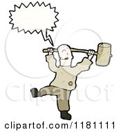 Cartoon Of A Man With A Mallet Speaking Royalty Free Vector Illustration