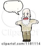 Cartoon Of An Elderly Bearded Man Speaking Royalty Free Vector Illustration