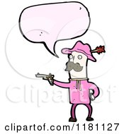 Cartoon Of A Man In A Pink General Custer Costume Speaking Royalty Free Vector Illustration