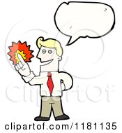 Cartoon Of A Man Pointing And Speaking Royalty Free Vector Illustration