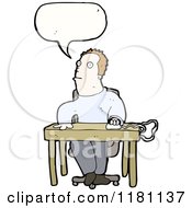 Poster, Art Print Of Man At A Computer Desk Speaking