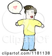 Cartoon Of A Man In Love Speaking Royalty Free Vector Illustration