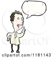 Cartoon Of A Man In Lab Coat Speaking Royalty Free Vector Illustration