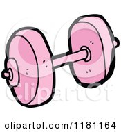 Cartoon Of A Pink Barbell Royalty Free Vector Illustration by lineartestpilot