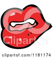 Cartoon Of A Vampire Lips Royalty Free Vector Illustration by lineartestpilot
