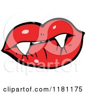 Cartoon Of A Vampire Lips Royalty Free Vector Illustration
