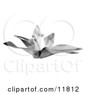 Chrome 3D Flower by AtStockIllustration