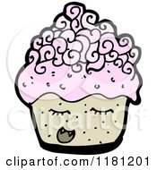 Cartoon Of A Cupcake Royalty Free Vector Illustration by lineartestpilot