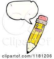 Cartoon Of A Pencil Speaking Royalty Free Vector Illustration