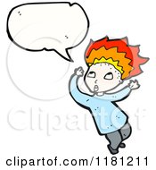 Cartoon Of A Boy Speaking Blowing His Top Royalty Free Vector Illustration