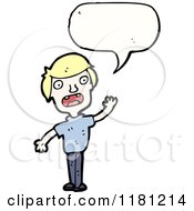 Cartoon Of A Boy Speaking Royalty Free Vector Illustration
