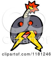 Cartoon Of A Cannonball With Lightning Bolts Royalty Free Vector Illustration