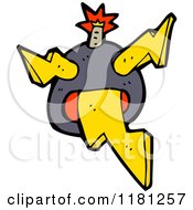 Cartoon Of A Cannonball With Lightning Bolts Royalty Free Vector Illustration by lineartestpilot