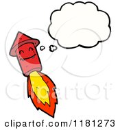 Cartoon Of A Rocket Thinking Royalty Free Vector Illustration