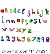 Cartoon Of The Alphabet And Numbers Royalty Free Vector Illustration by lineartestpilot