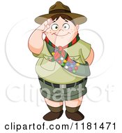 Chubby Saluting Scout Boy