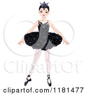 Poster, Art Print Of Blond Ballerina In A Black Tutu And Crown