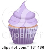Clipart Of A Purple Cupcake Royalty Free Vector Illustration