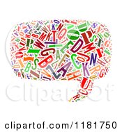 Clipart of a Colorful English Alphabet Collage in the Shape of a Speech Balloon - Royalty Free Illustration by MacX #COLLC1181750-0098