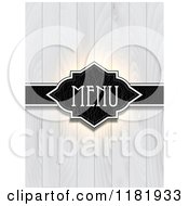 Clipart Of A Leather And White Wash Wood Menu Cover Royalty Free Vector Illustration