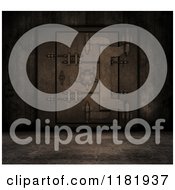 Clipart Of A 3d Rusty Grungy Bank Vault Royalty Free CGI Illustration
