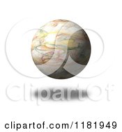 Poster, Art Print Of 3d Floating Fractal Globe And Shadow On White